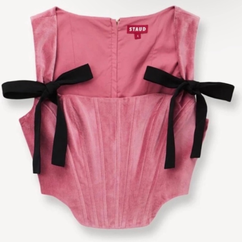 Staud Alice corset top in dusty rose